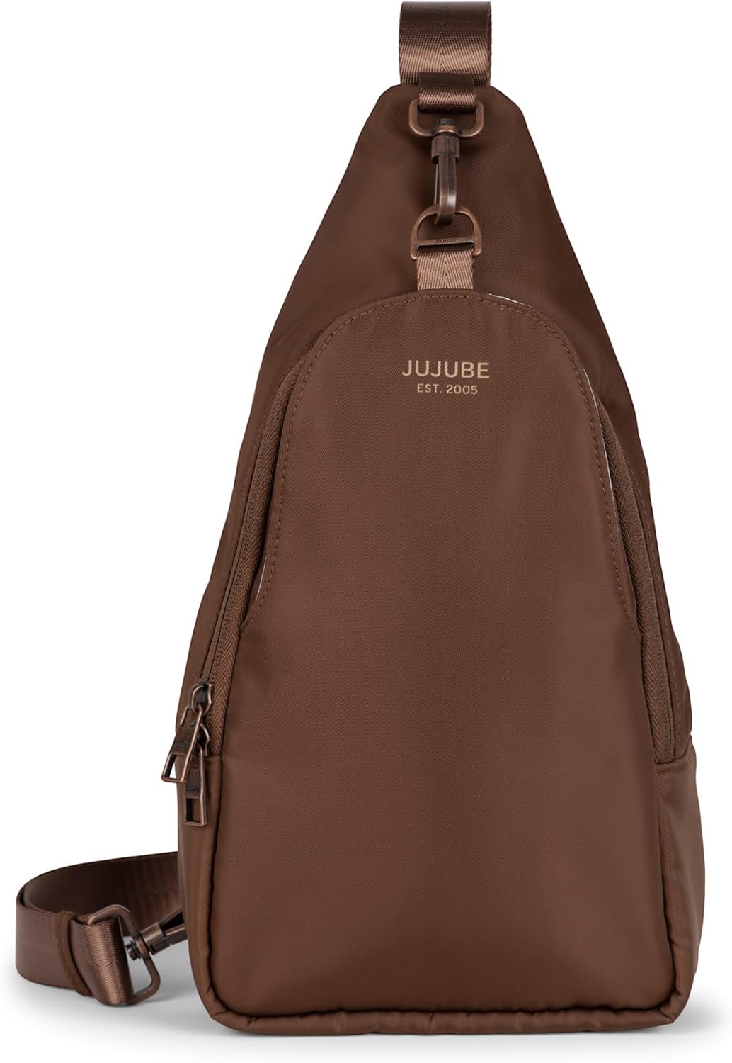 JuJuBe Crossbody Sling Bag Purse, Small Crossbody Bags for Women, Chest Daypack or Diaper Bag for Travel with Multiple Pockets, Adjustable Straps, Lightweight, Water Repellent Exterior, Espresso