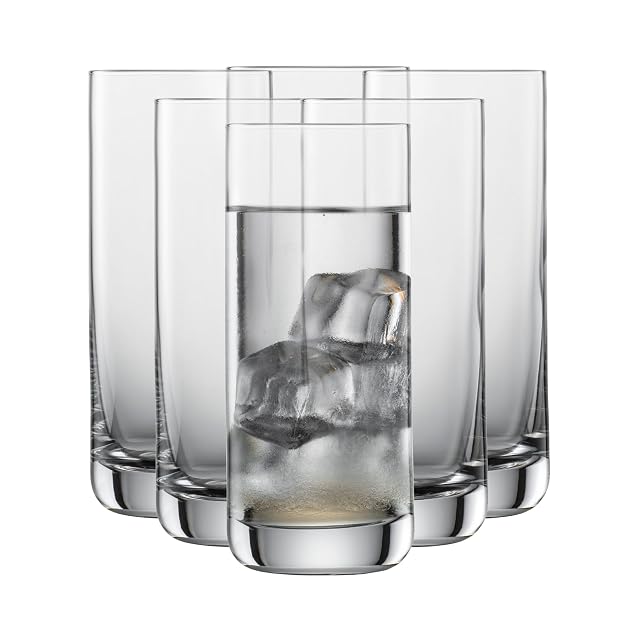 SCHOTT ZWIESEL Convention Longdrink Glass Set of 6 Iced Beverage Glasses for Cocktails Dishwasher-Safe Machine-Made Tritan Crystal Glasses
