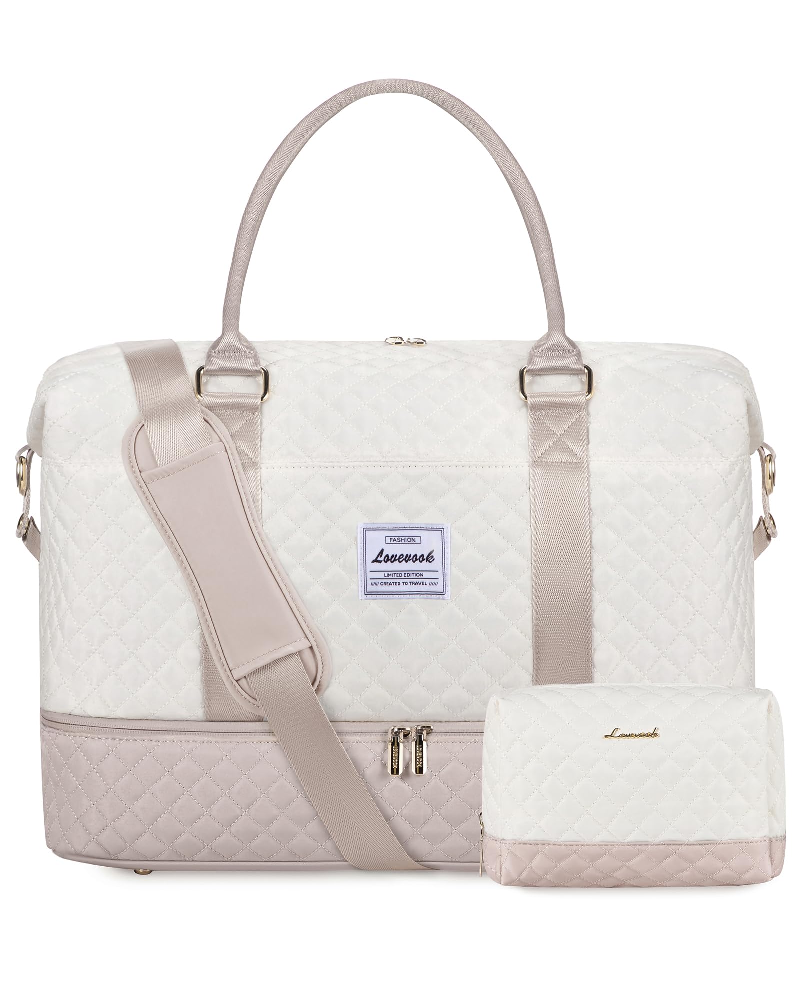 LOVEVOOK Reisetasche Damen Groß Sporttasche mit Schuhfach Handgepäck Tasche für Flugzeug Weekender Travel Duffle Cabin Bag Women Carry On Luggage Kliniktasche Geburt Set für Gym Strand Sauna Camping