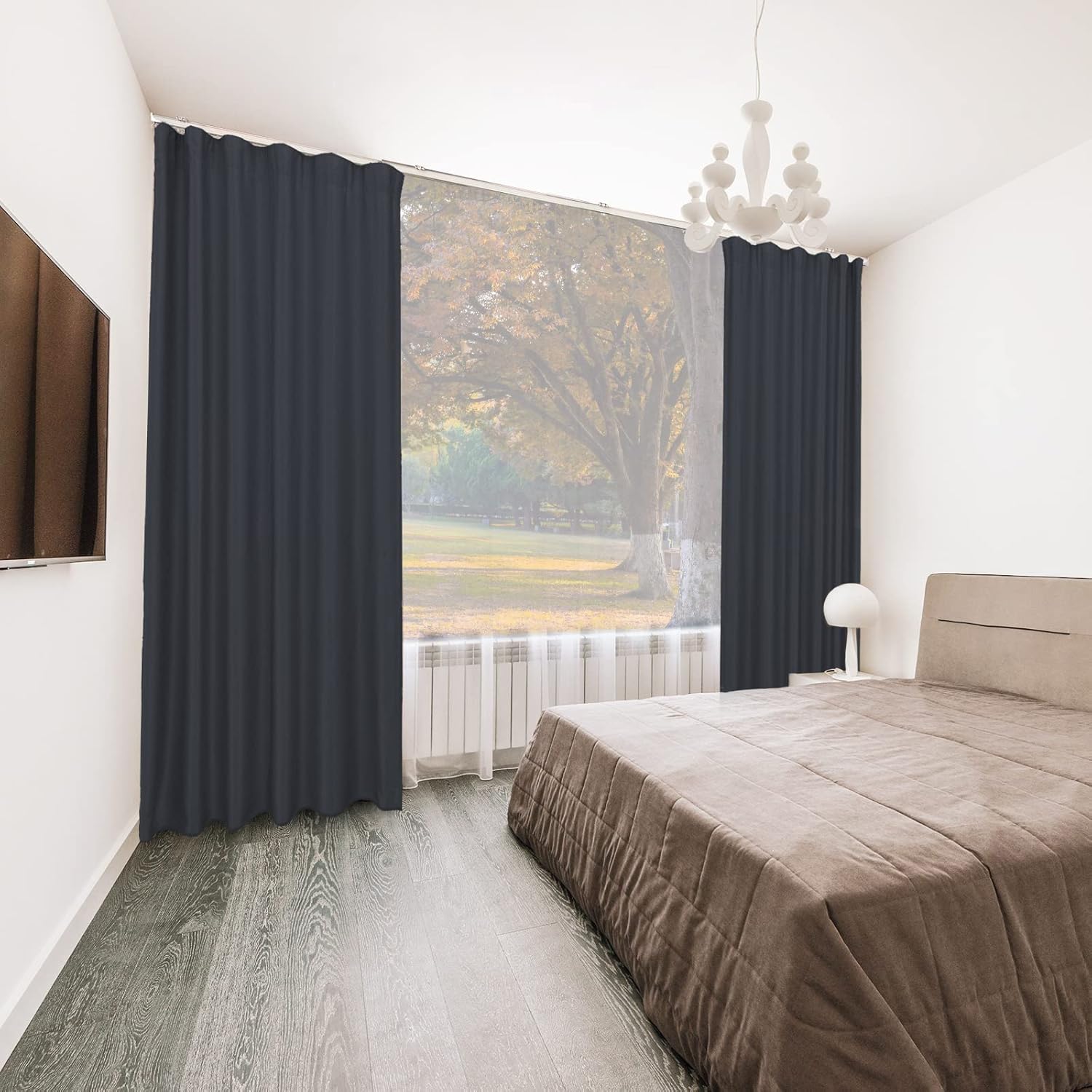 MaKefeile Room Divider Curtains Total Blackout Privacy