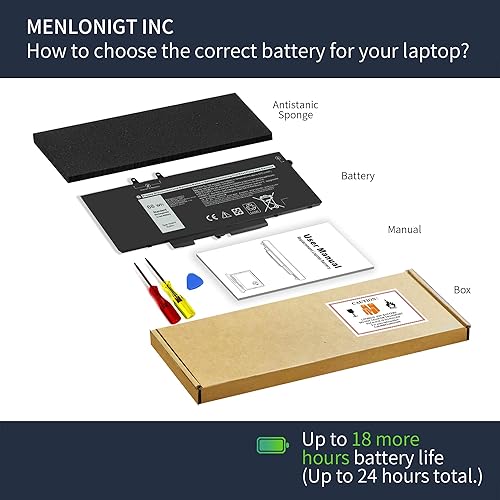 Miniatura 8 de Reemplazo de batería para laptop de 68 Wh, 3HWPP para Dell Latitude 5410 5401 5510 5501 5511 5411 Precisión 3541 3551 Inspiron 17 75007506 2 en 1