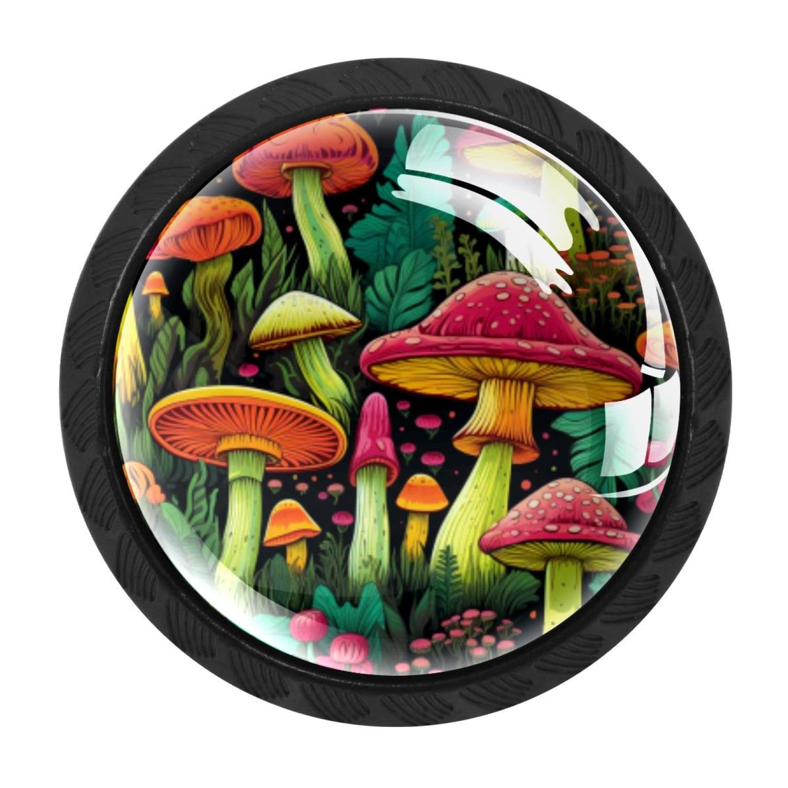 CHENZZZZ 4 Pack Cabinet Handles Black Mushroom Cabinet Knobs Draw