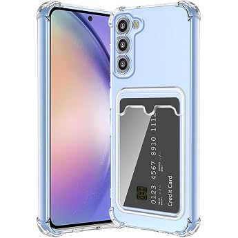 Case for Samsung Galaxy A55 with Card Slot Transparent Silicone TPU Mobile Phone Case Ultra Thin Soft Shockproof Flexible Mobile Phone Case Bumper Case for Samsung Galaxy A55