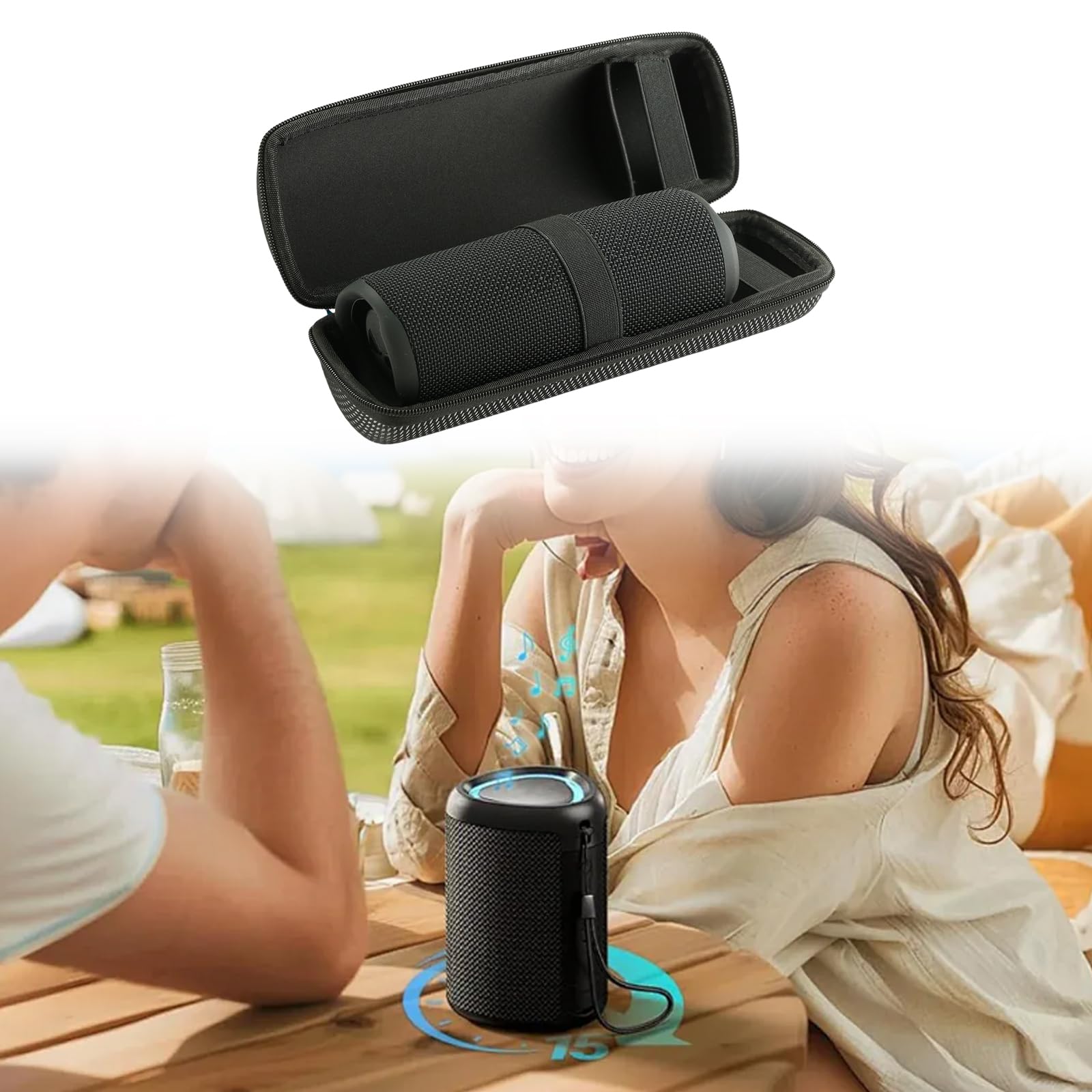 Compactly Travel Case Holder for Speakers Case with Shockproof Design and Nonslip Handle Shell