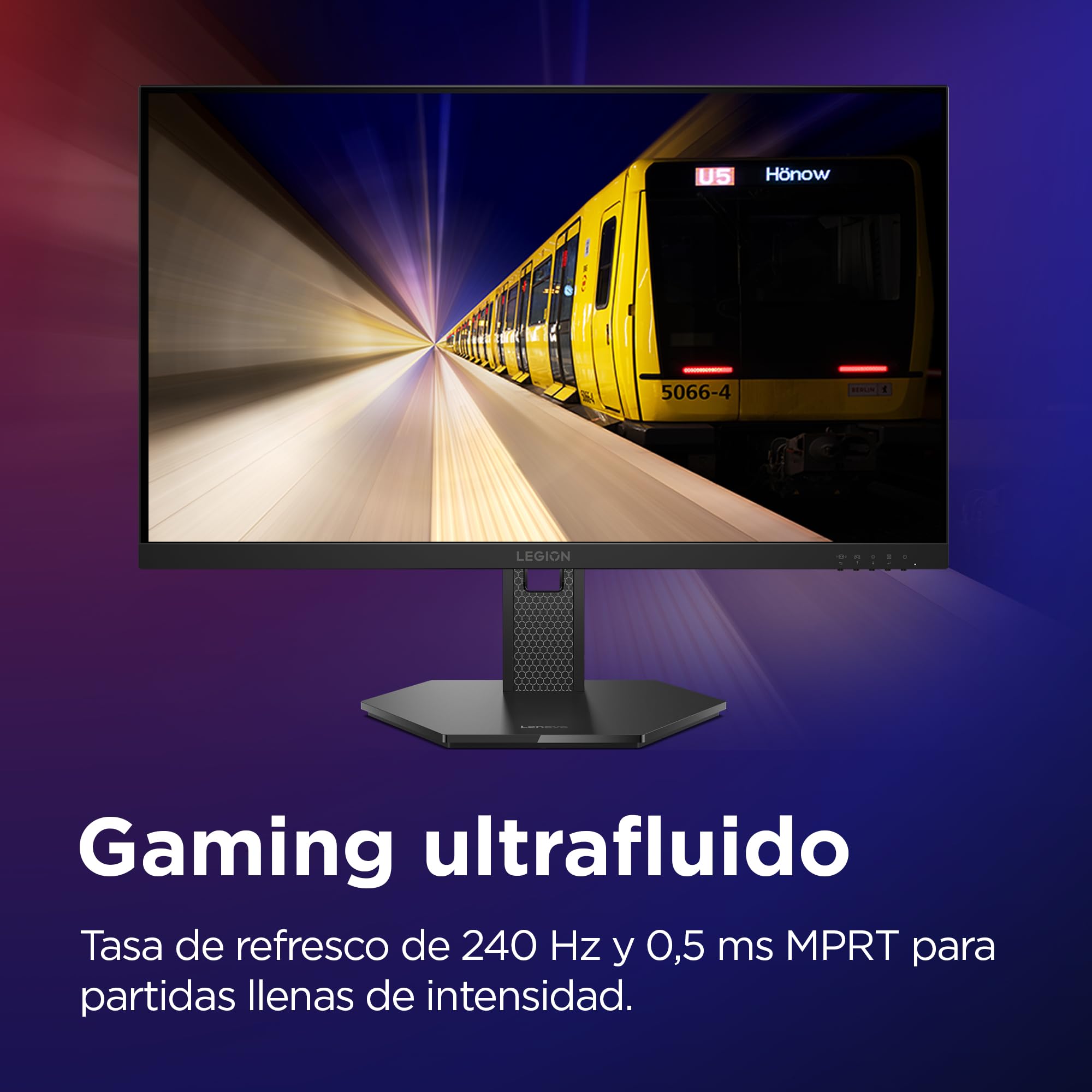 Lenovo Legion 27Q-10 27" Monitor Gaming QHD IPS 240 Hz 0.5 ms HDMI 2.1 DP 1.4 G-Sync FreeSync Premium Negro