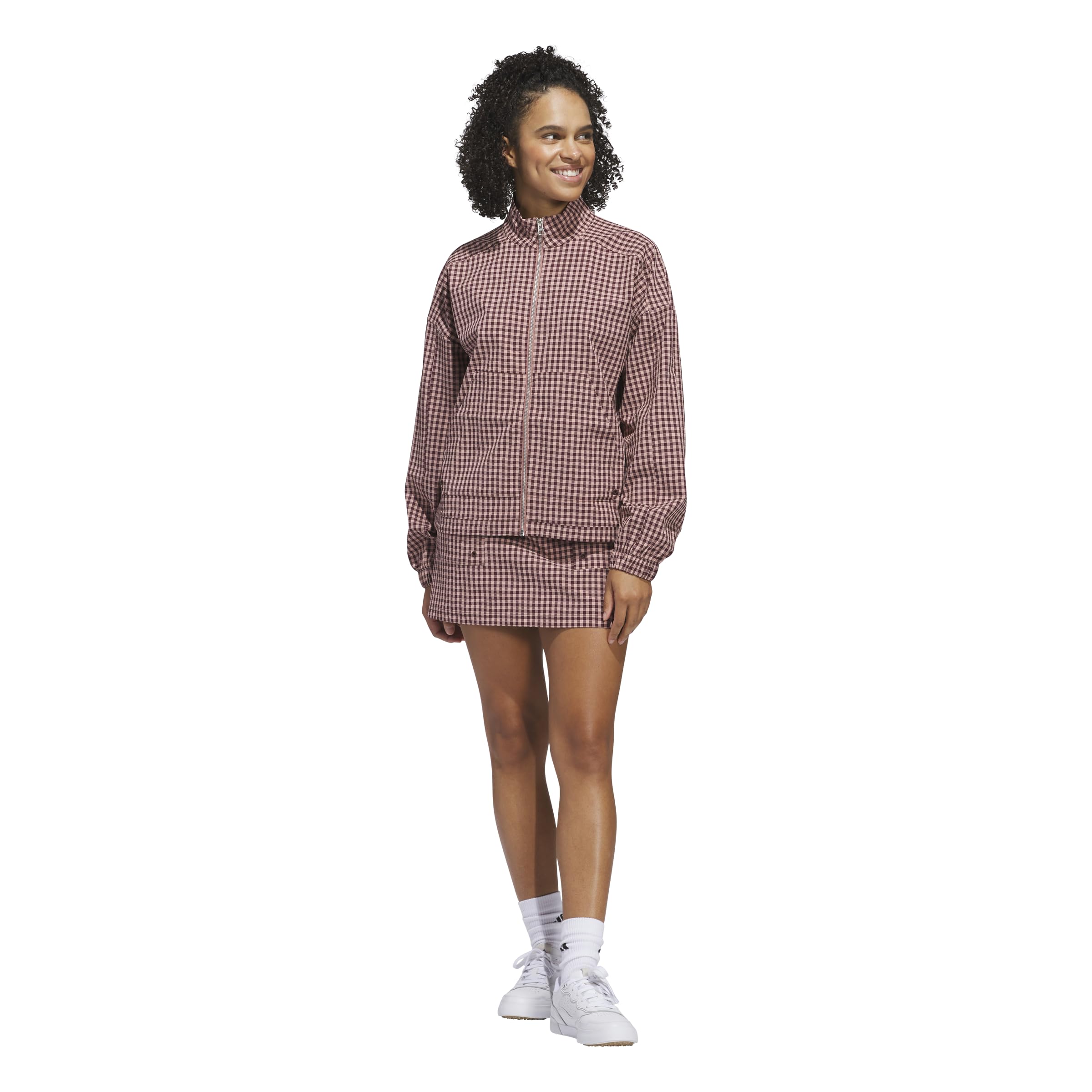 adidas Women's Ultimate365 Gingham Jacket, Aurora Ruby, L