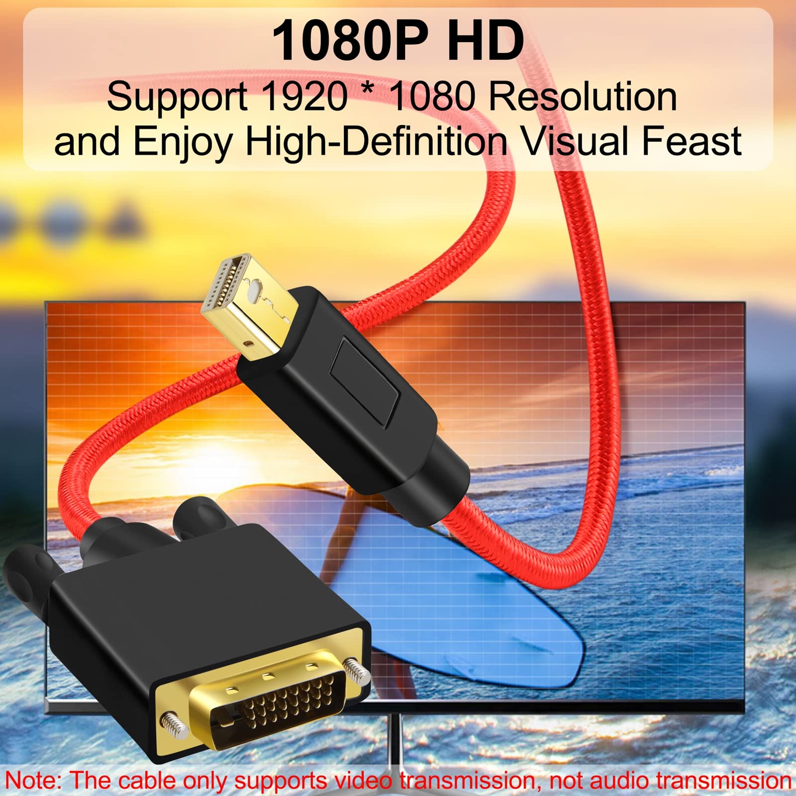 Mini DisplayPort変換DVIケーブル24+1ケーブル対応 1m MiniDisplayPort→DVI変換ケーブル 1.8m Miniディスプレイポート