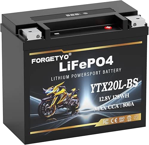 Lithium YTX20L-BS, 850A LiFePO4 Motorcycle Battery, 12V 12AH ATV, UTV,