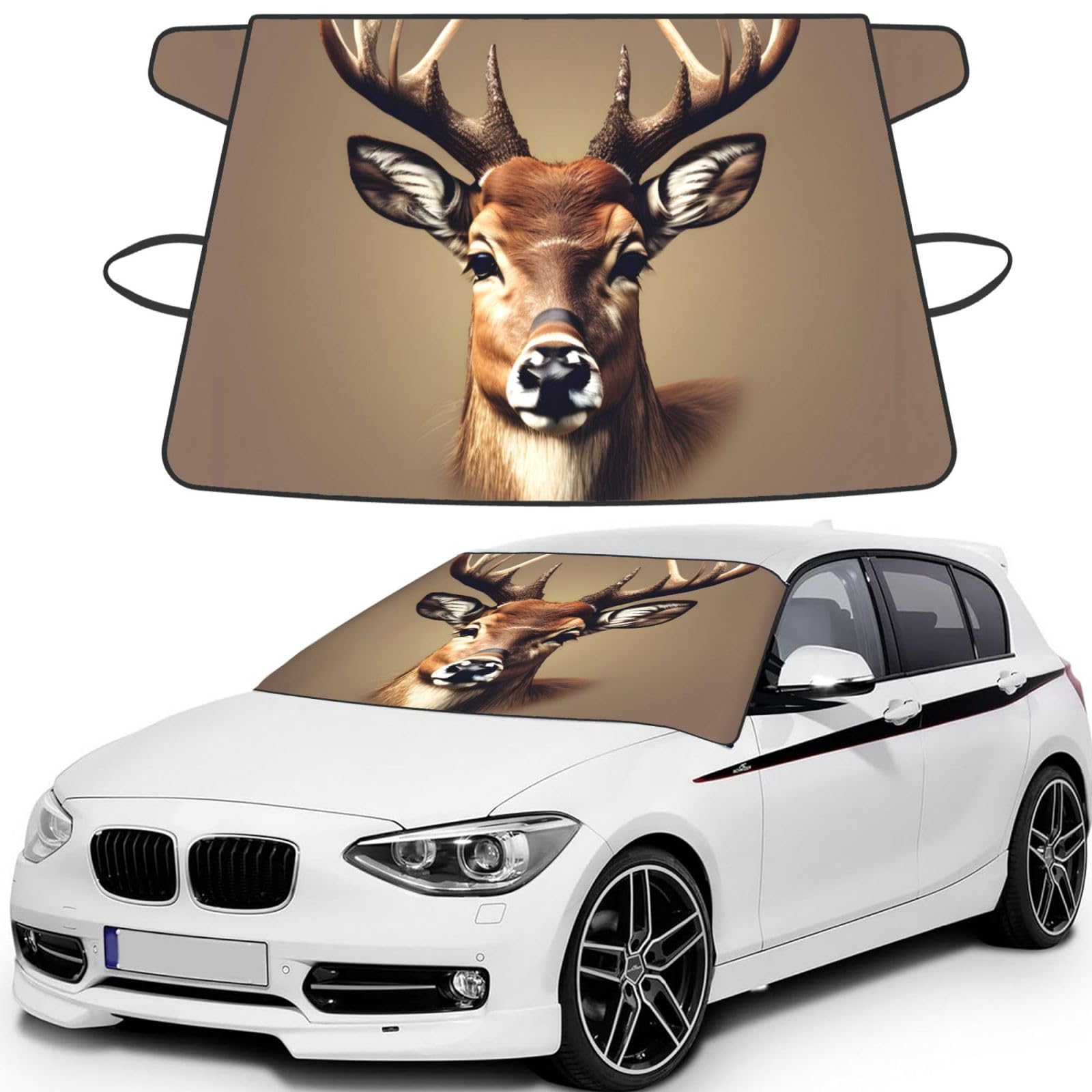 Protector de parabrisas para invierno con diseño de ciervo ideal para heladas mañaneras 8