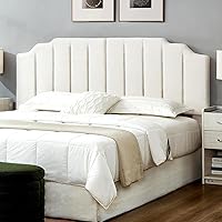 Vista 19 de 24KF Cabecera Tapizada de Terciopelo Negro con Capitoné King, Cabecera California King de Diseño Moderno de Canal Vertical con Borde Superior