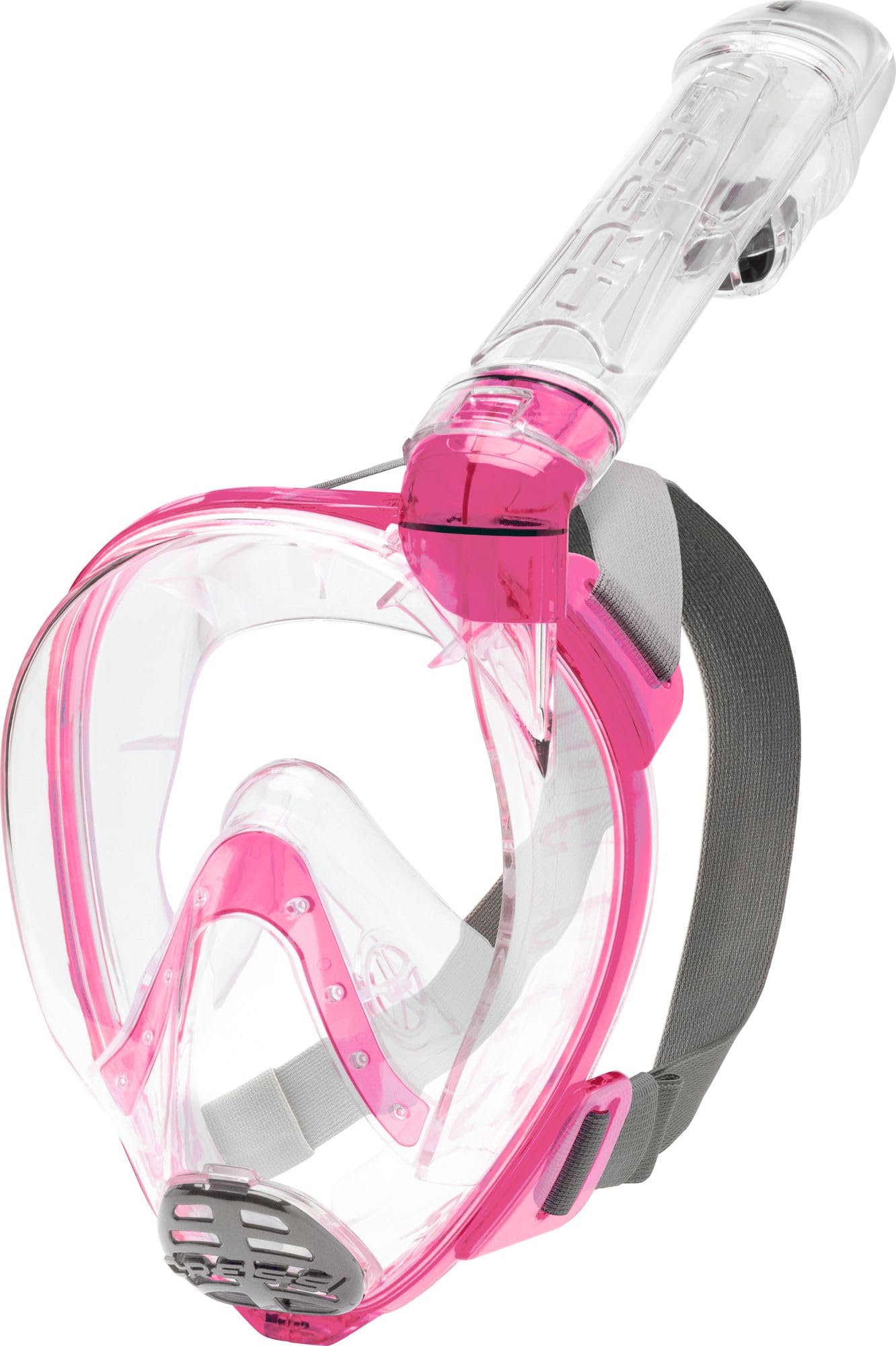 Cressi Baron JUNIOR Dry Full Face Snorkel Mask - Clear/Pink