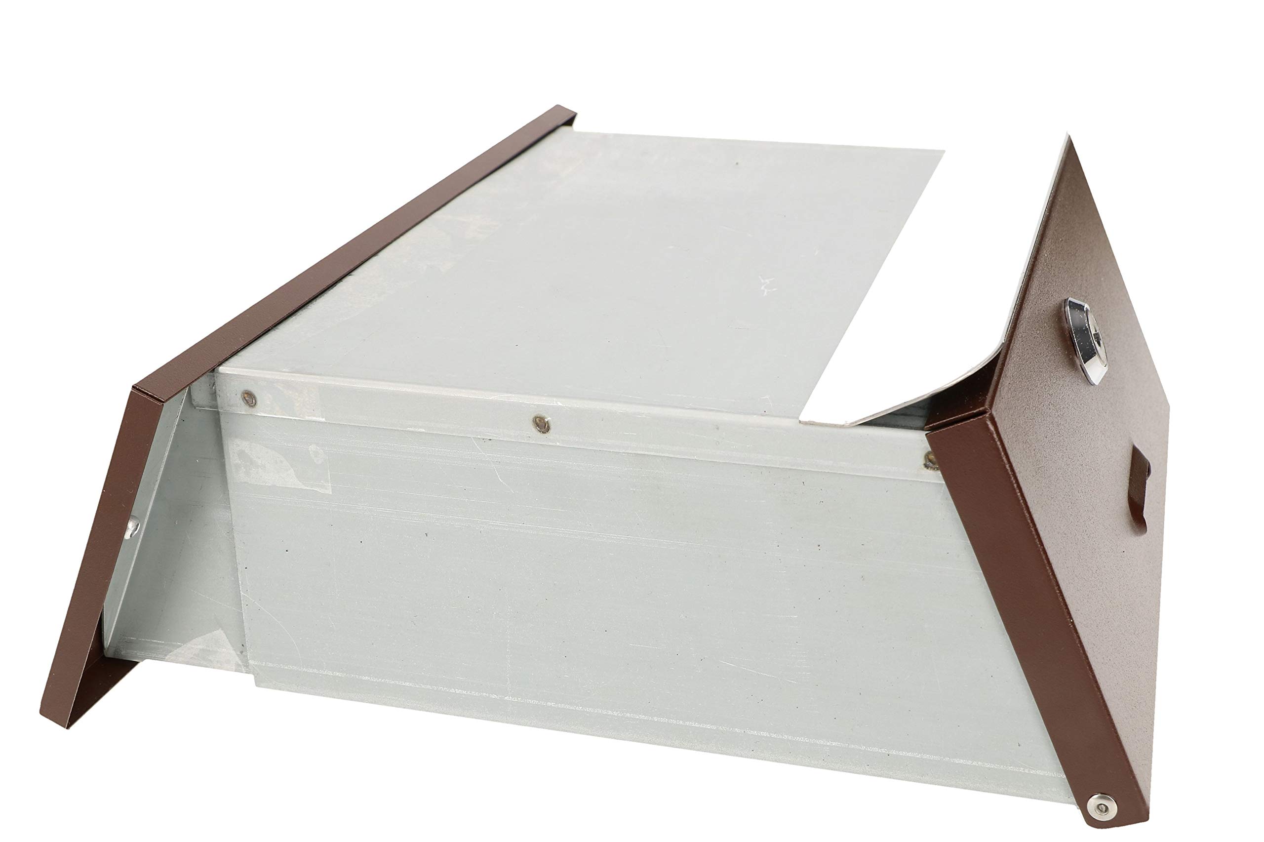 KOTARBAU® Buzón de Acero, Buzón de Pared Exterior, Buzón empotrable Regulable de 160 – 295 mm con 2 Llaves, Buzón Correos Exterior para empotrar, Buzón marrón, Bocacartas