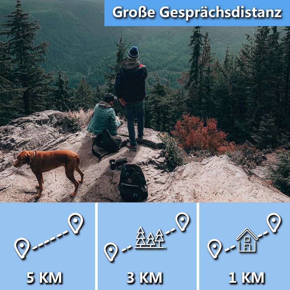 Walkie Talkies für Erwachsene,Einfach zu bedienendes Funkgerät | Große Reichweite, PMR, VOX Freisprecheinrichtung, Taschenlampe, LED-Hintergrundbeleuchtung
