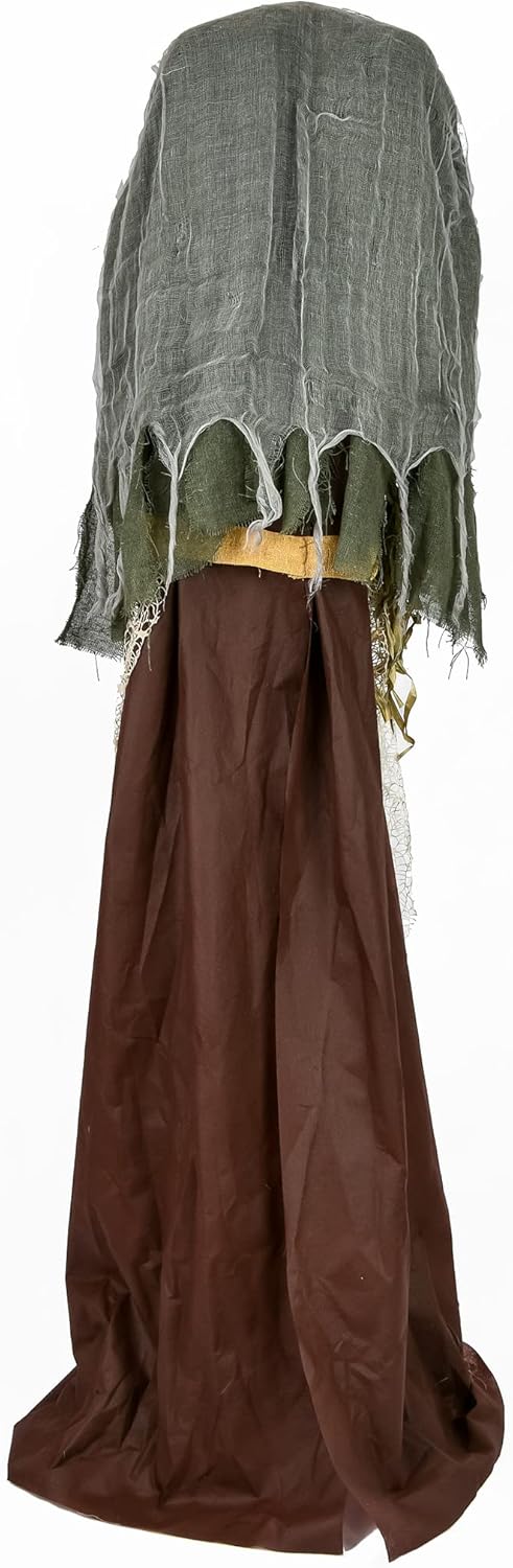 National Tree Company Pre Lit Animated Scary Green Witch, Green, Sound Activated, LED Lights, Halloween Collection, 59 Inches