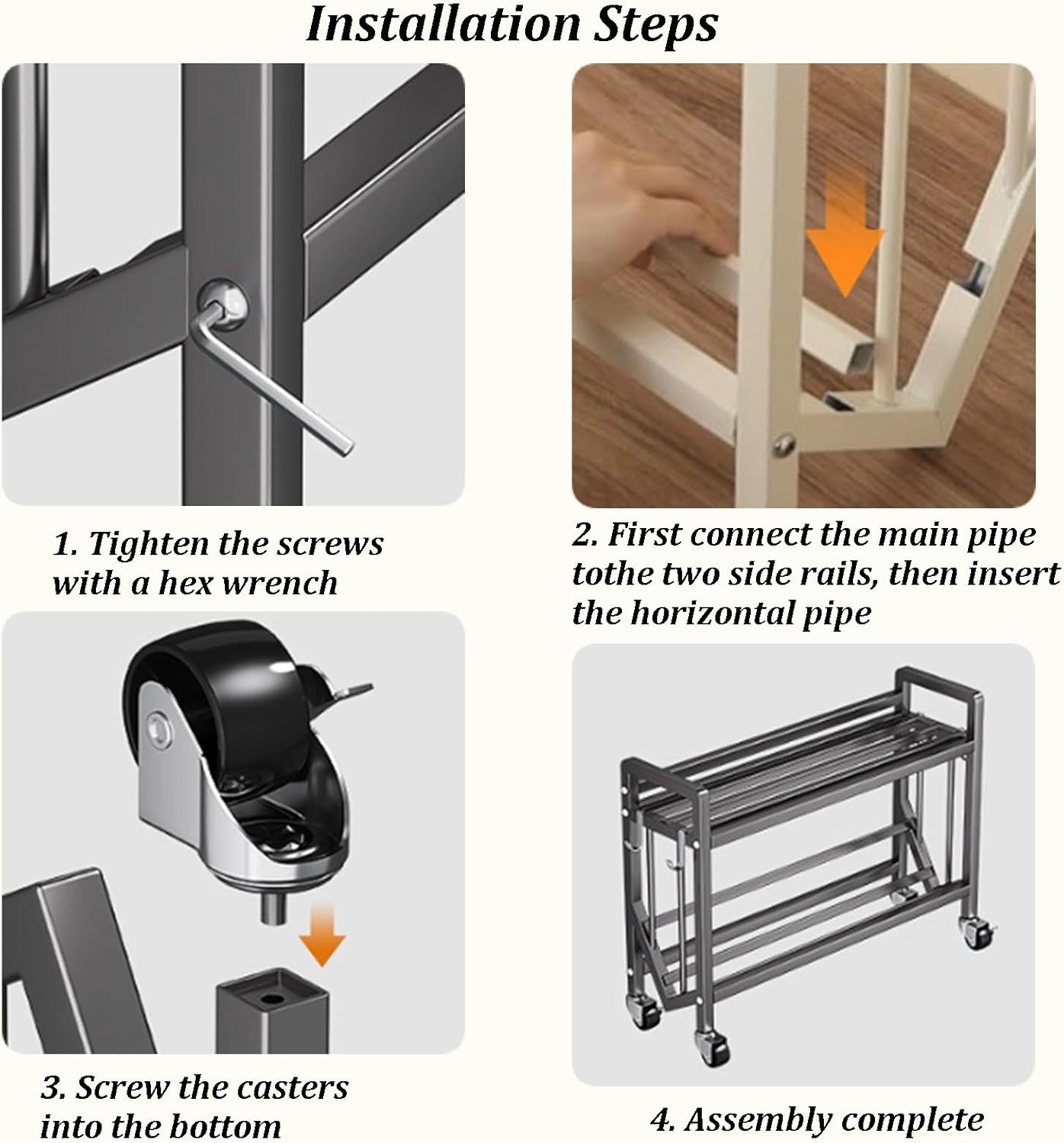 Rolling Library Book Cart, Large Capacity Movable Bookshelf Organizer Rack with Wheels, Carbon Steel Storage Shelf with Anti-Slip Partition for Home Office School(5 Tier-50cm)