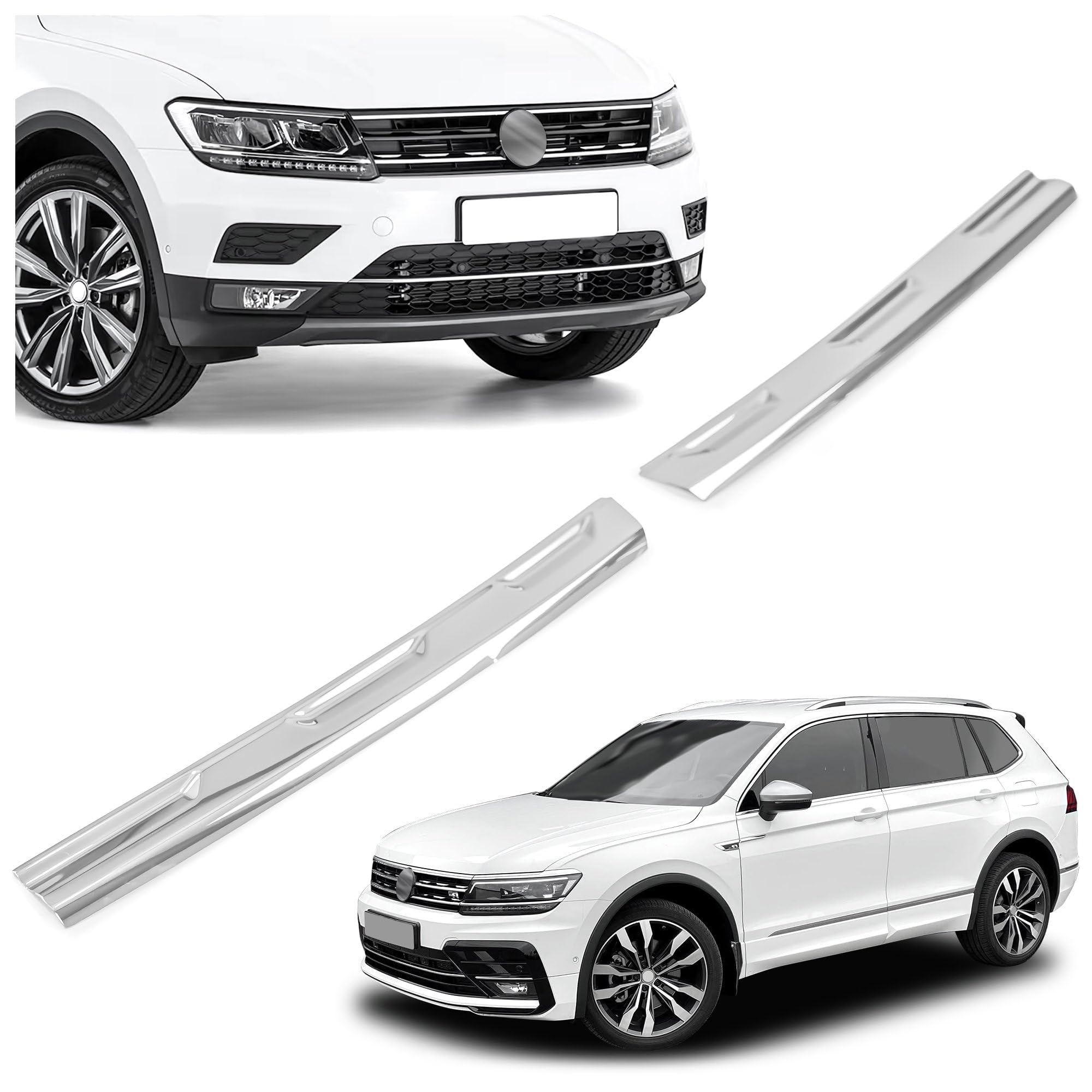 CHROMEMASTER | Compatible con VW Tiguan 2016-2020 | Molduras del Radiador Delantero; Rejillas para el Coche; Acero inoxidable Pulido | Nuevo, Atractivo Aspecto del Vehículo
