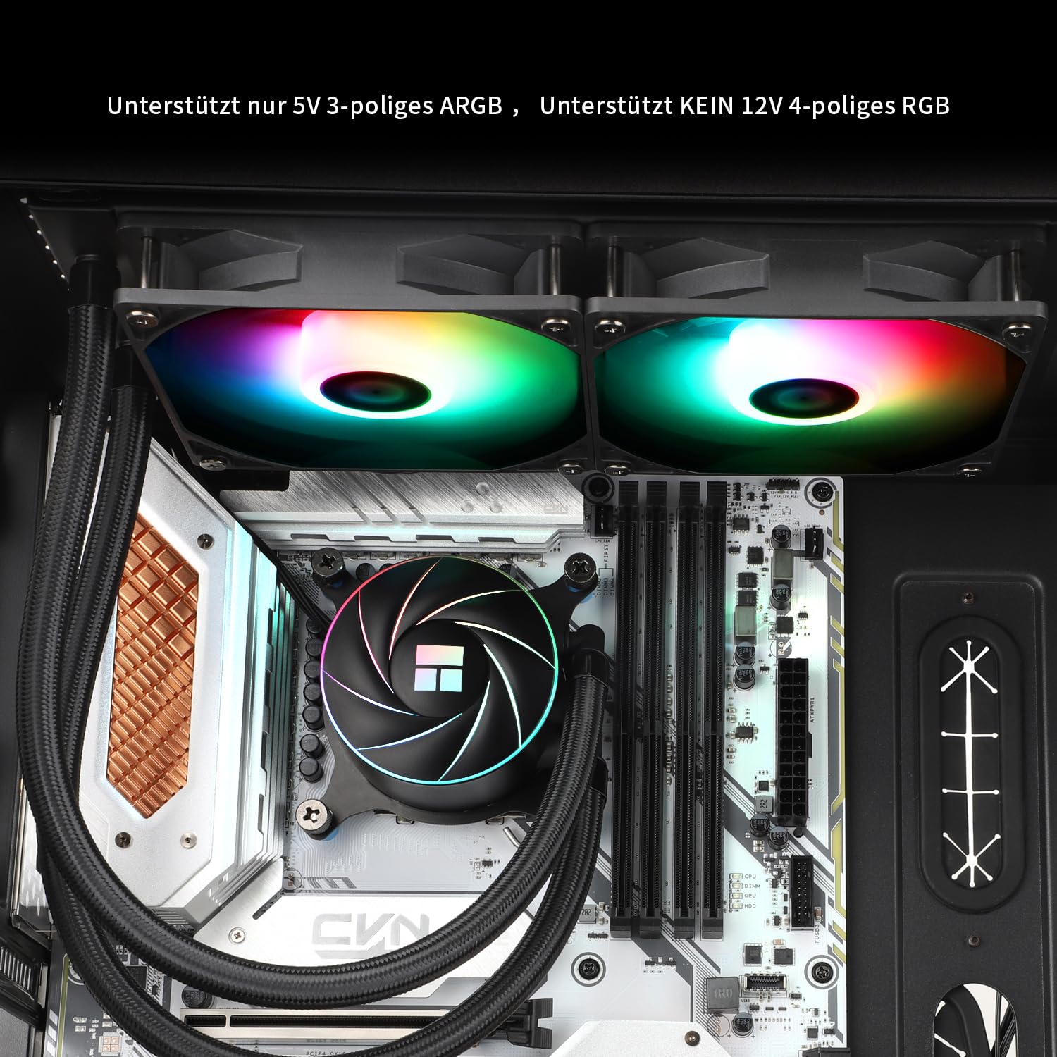 THERMALRIGHT Aqua Elite 240 ARGB-Raffreddatore per CPU liquido, 240mm Aio, 2 ventole PWM da 120mm, per AM4/AM5, Intel LGA1150/1151/1155/1156/1200/1851/1700