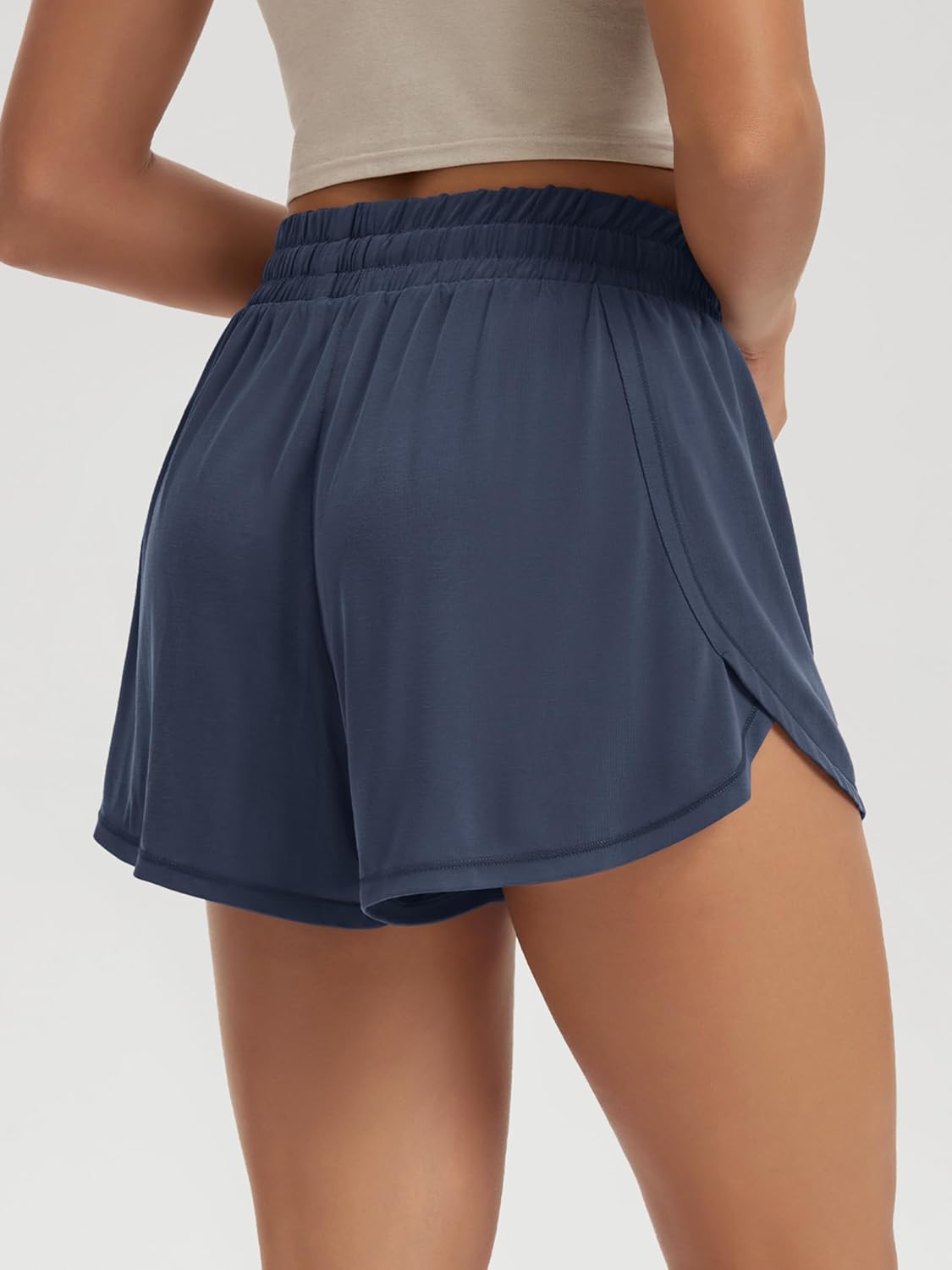 ODODOS Women's Goodnight Sleep Shorts, Drawstring Relaxed Fit Lounge & Sleepwear, Soft Natural Wood Pulp Blend