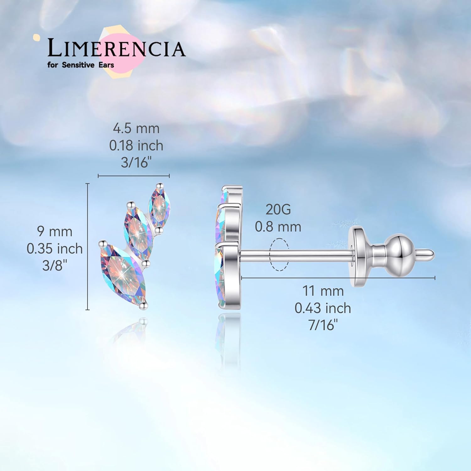 Limerencia F136 Pure Titanium Hypoallergenic Implant Grade Studs, G23 Small Dainty Cubic Zirconia Earrings for Women's Sensitive Ears - Image 5
