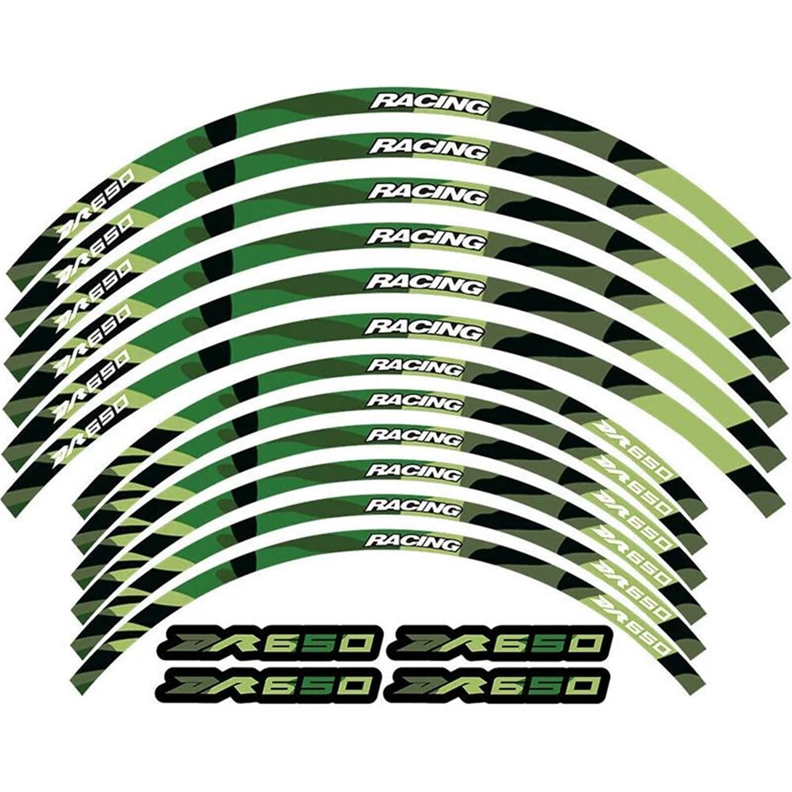 Decorative Stickers Motorcycle 18inch Wheel Sticker Decal Reflective Rim for Suzuki DR650S 2015-2021 2020 2019 2018 2017 2016(Green)