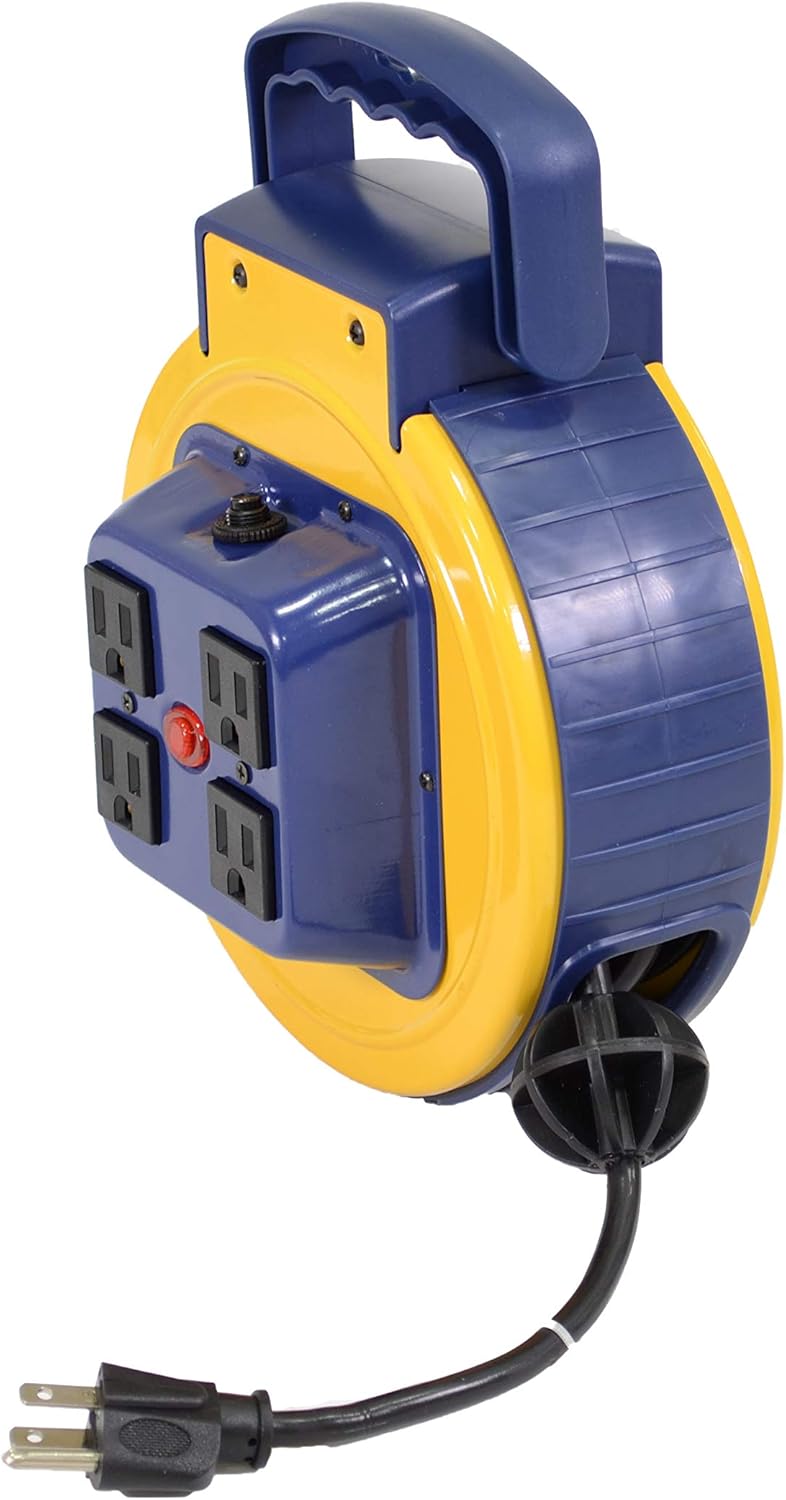 Authеntіс Crаzу Dеаlѕ Alert 3525AC Retractable Extension Cord Reels, Yellow