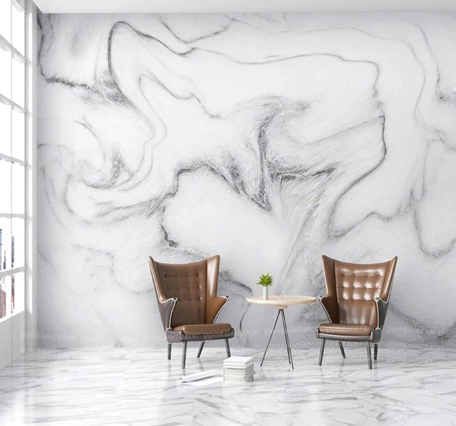 XLMING Abstract Minimalist Black and White Patterns Marble Effect 3D Wallpaper Luxury Silk Study Dining Feature Sofa Grey Bedroom Living Room Tv Decorative Wall-250cm×170cm