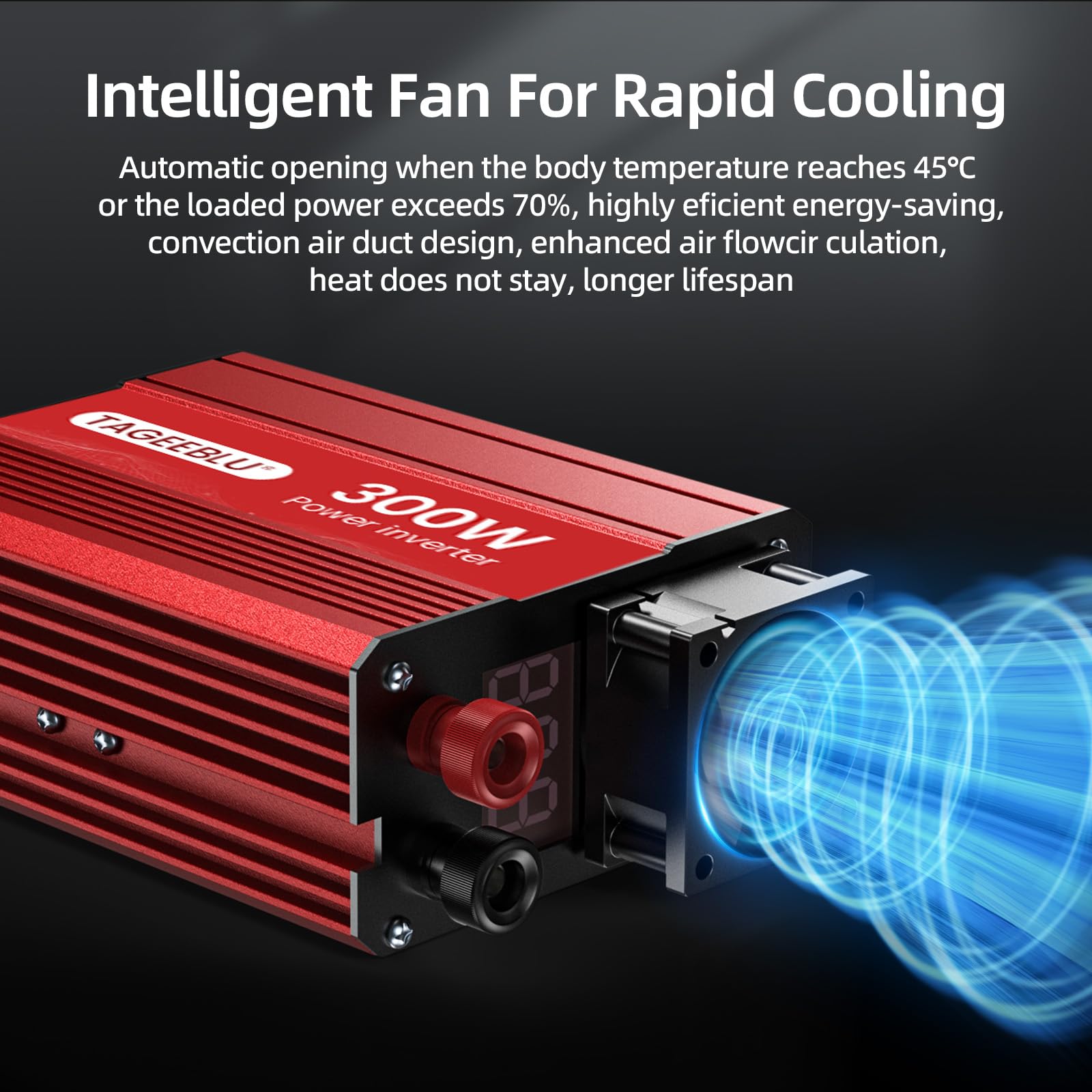 12V 300W Power Car Inverter 12v to 240v, Car Voltage Converter Transformer with 3-Pin Sockets & 2-USB Ports for Charging Phones, Laptop, Tablets, GPS Units, TV, Camping Equipment - 4