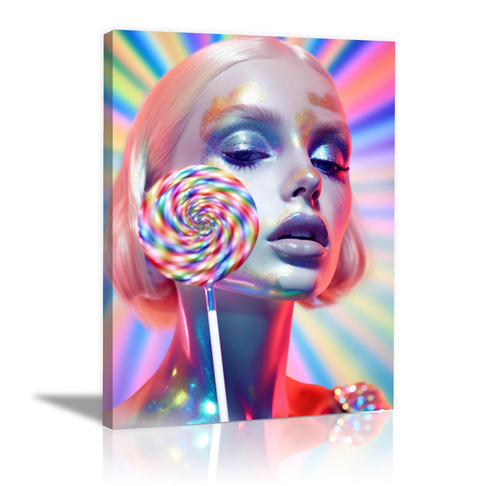 Amazon.co.jp: SHYAMIC ピンク 絵画 アートパネル インテリア 特大 