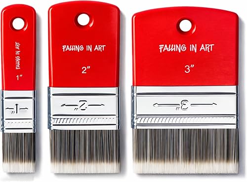 Miniatura 17 de Falling in Art Pincel Filbert Paddle para Pintura, Pincel de Escala para Pinturas al Óleo y Acrílicas, 1 Pulgada