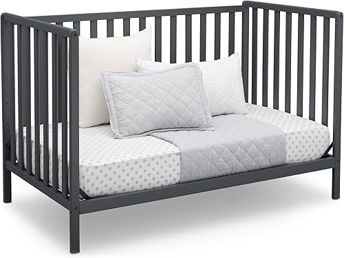 Miniatura 72 de Delta Children Heartland - Cuna convertible 4 en 1, color gris + Delta Children Twinkle Galaxy - Colchón de doble cara con núcleo de fibra reciclada