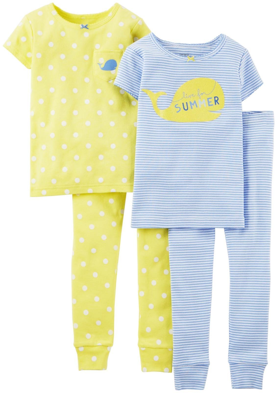 Carter's Baby Girls' 4 Piece Print PJ Set (Baby) - Live for Summer - 6 Months
