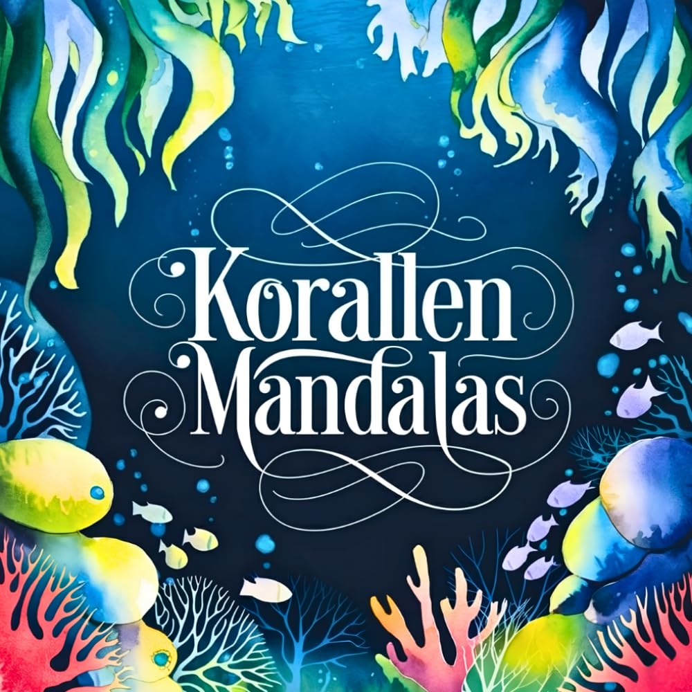Korallen Mandalas Malbuch: Entspannendes Ausmalbuch inspiriert von Korallenriffen, dem Ozean und der Unterwasserwelt
