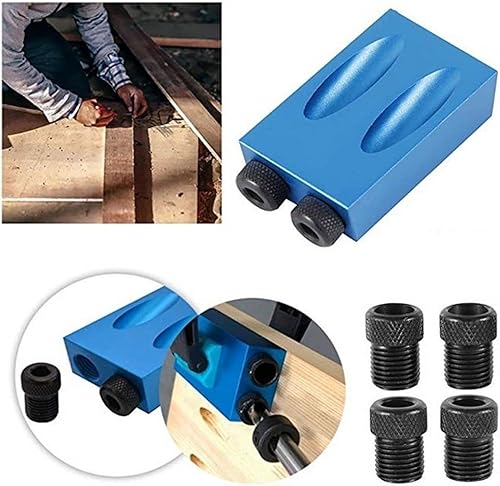 Miniatura 7 de Plantilla de agujero de bolsillo, 14 piezas, taladro de clavija de 15 grados, plantilla de tornillo de agujero con adaptador de accionamiento de