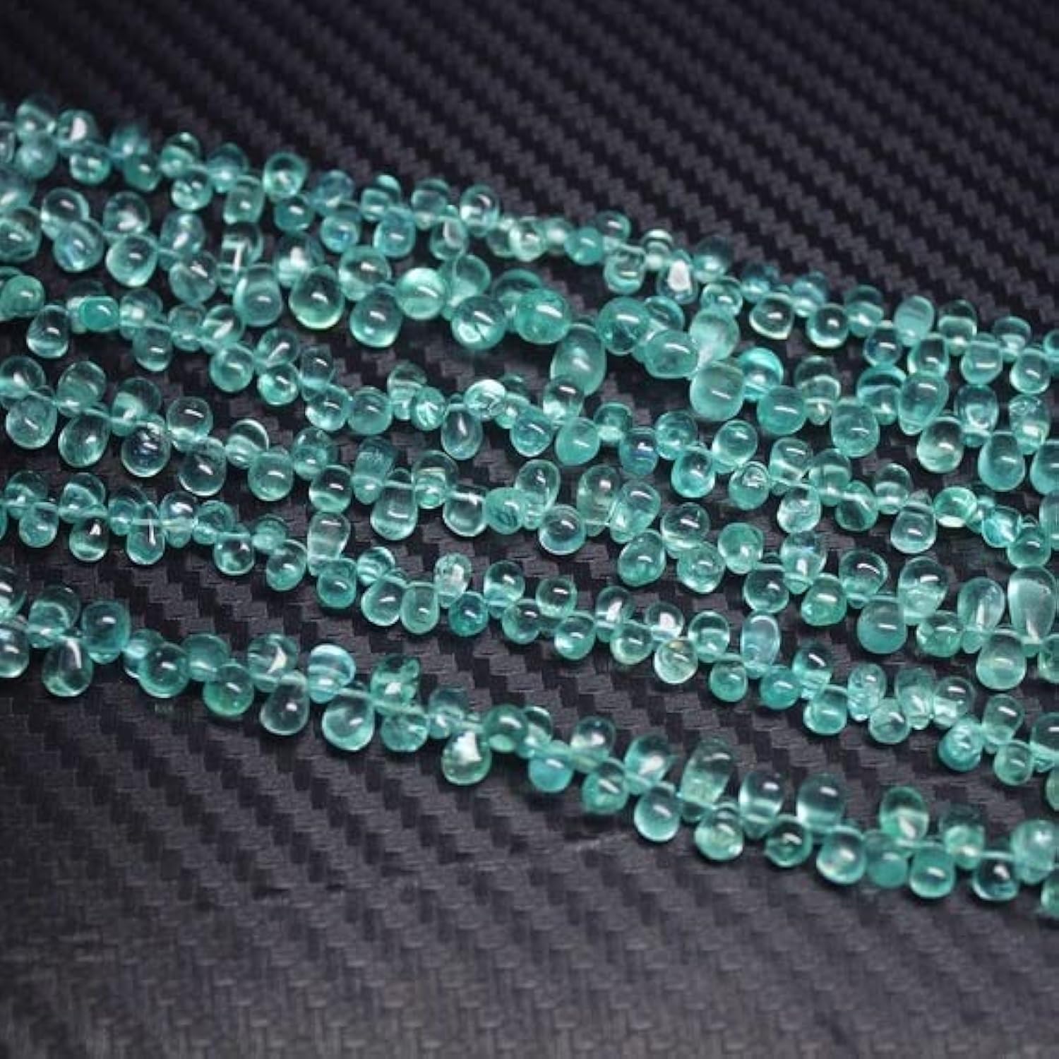 Apatite bleue naturelle LKBEADS lisse anti-accroche 5-6mm pour réparer et enfiler vos bijoux fins