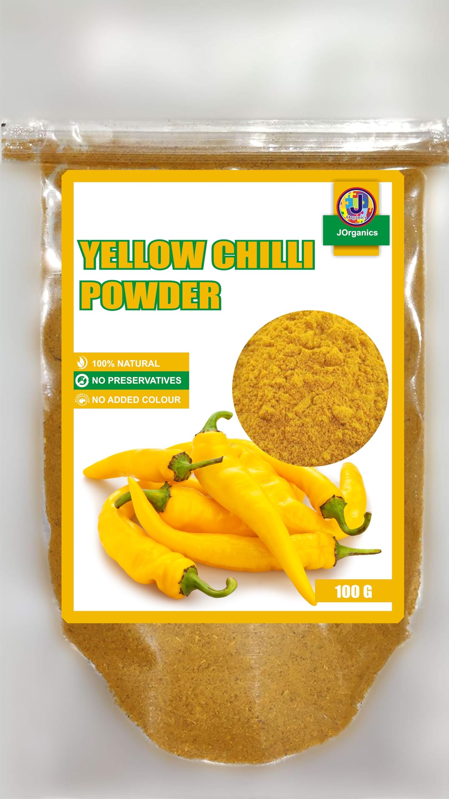 Yellow Chilly Powder, Peeli Mirch Powder, 100 g