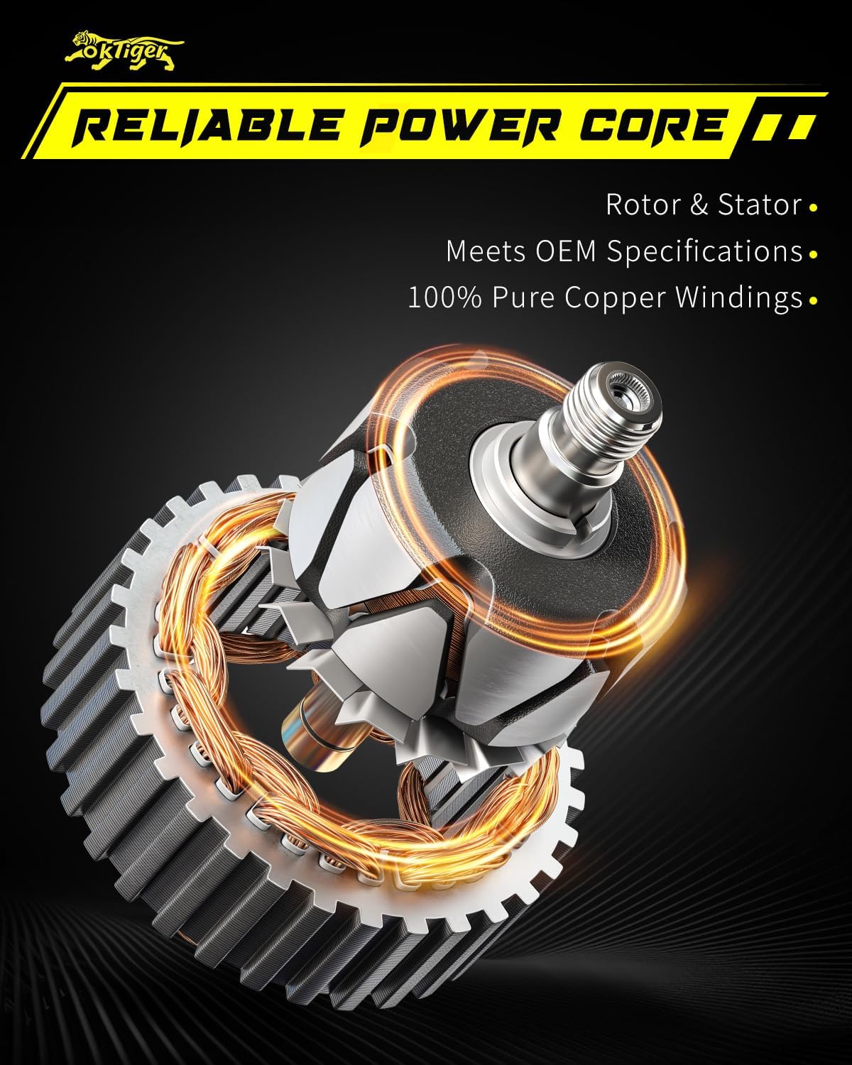 Oktiger Upgraded Alternator for Honda Odyssey 2005 2006 2007 3.5L, Pilot 2005-2008 3.5L, for Ridgeline 2006-2008 3.5L, for Acura Mdx Rl Tl, 12V 130A Clockwise 6-Groove Pulley, OE 31100-RDJ-A01