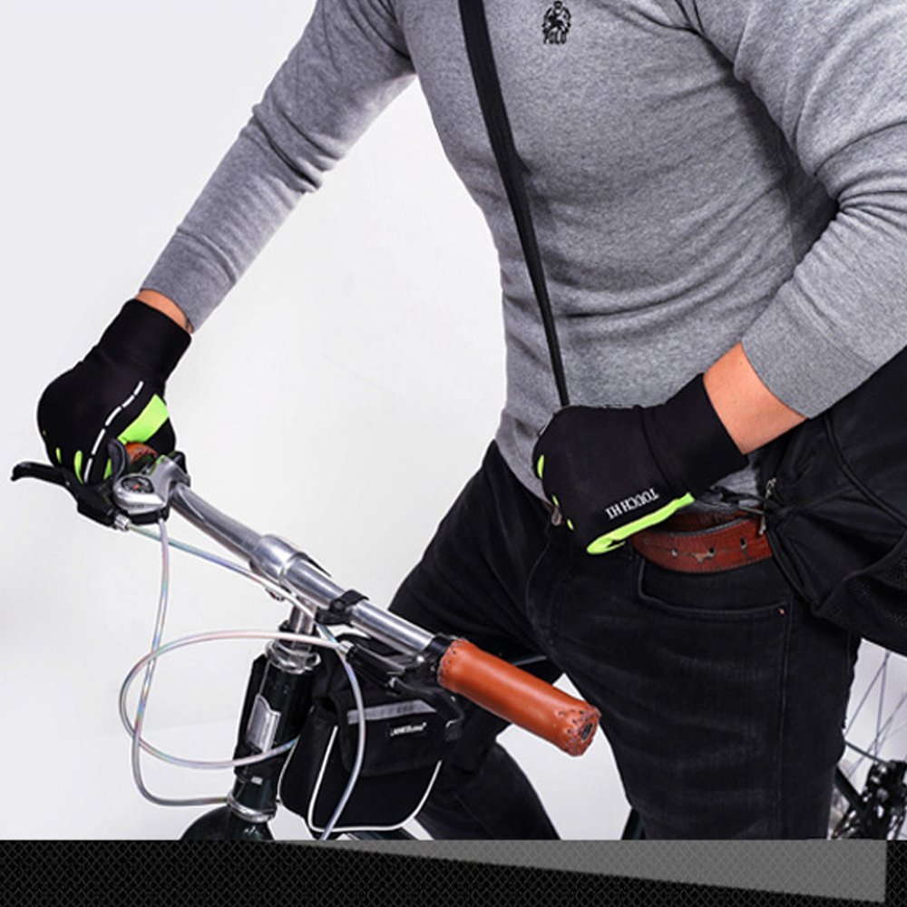 Rękawiczki rowerowe zimowe ciepłe rękawiczki do ekranu dotykowego sporty na świeżym powietrzu jazda na rowerze bieganie rękawice uciskowe mężczyźni kobiety