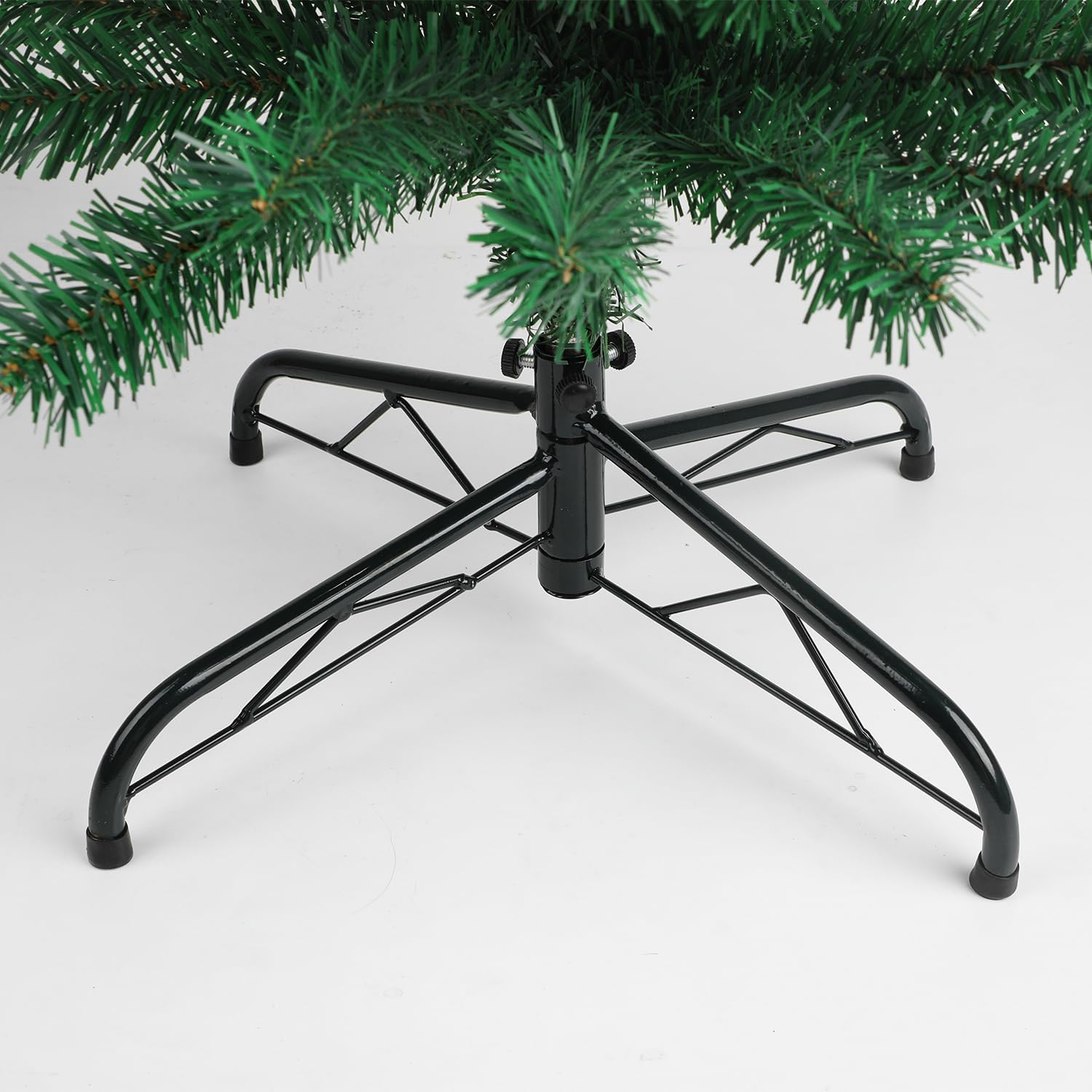 SULOLI Base per Albero di Natale,40 cm,Supporto Verde per Albero in Metallo,Foro Diametro 22mm,Supporto Gomma per Decorazioni Natalizie