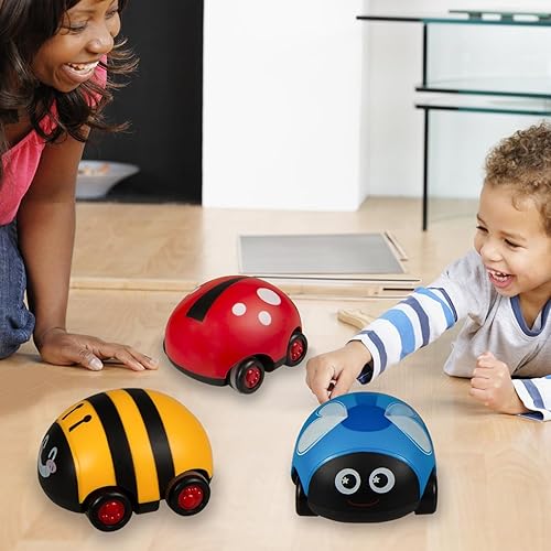 Miniatura 6 de 4 piezas de juguetes de animales para tirar hacia atrás, con forma de insecto, impulsado por fricción para empujar y retroceder, mini escritorio