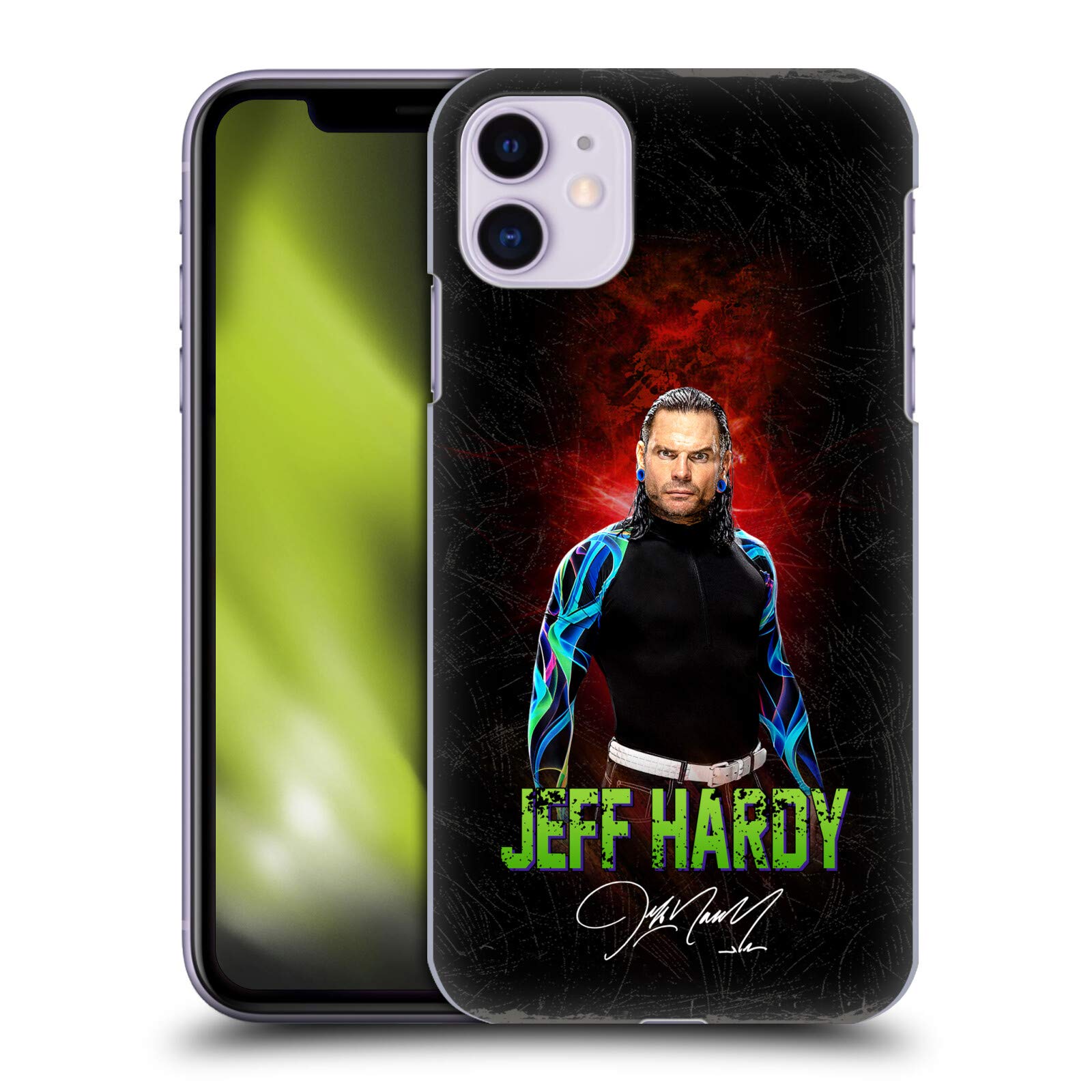 Head Case Designs Officially Licensed WWE LED Image 2 Jeff Hardy Hard Back Case Compatible with Apple iPhone 11