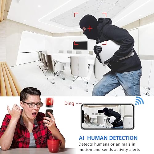 Miniatura 2 de Cámara de seguridad WiFi para el hogar 1080P interior al aire libre mini niñera, alertas de detección de movimiento, visión nocturna, cámara de