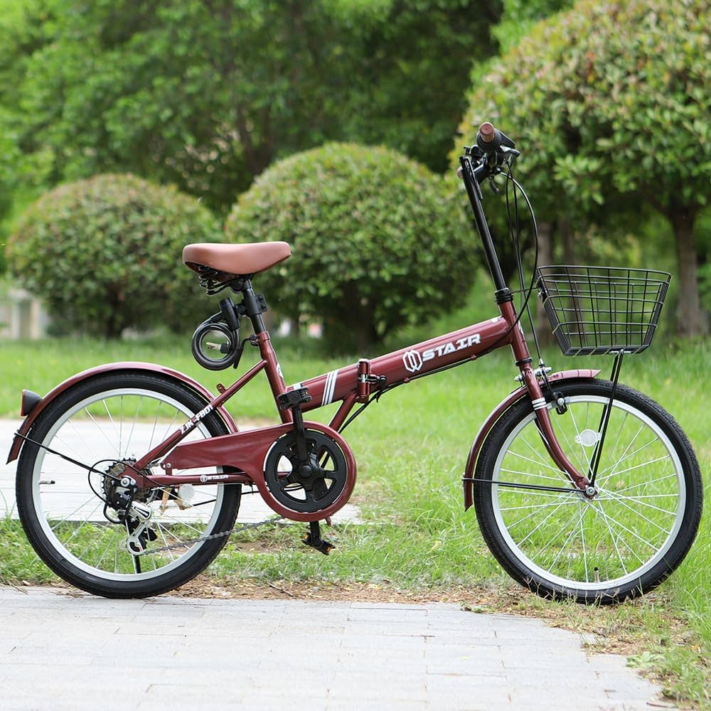 折りたたみ自転車 20インチ レッド 6段変速　新品未使用 Amazon | 折りたたみ自転車 小径車 20インチ シマノ6段変速