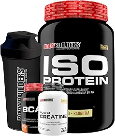KIT Iso Protein 900g + POWER Creatina 100g + BCAA 100g + Coqueteleira - Bodybuilders Sabor: Baunilha