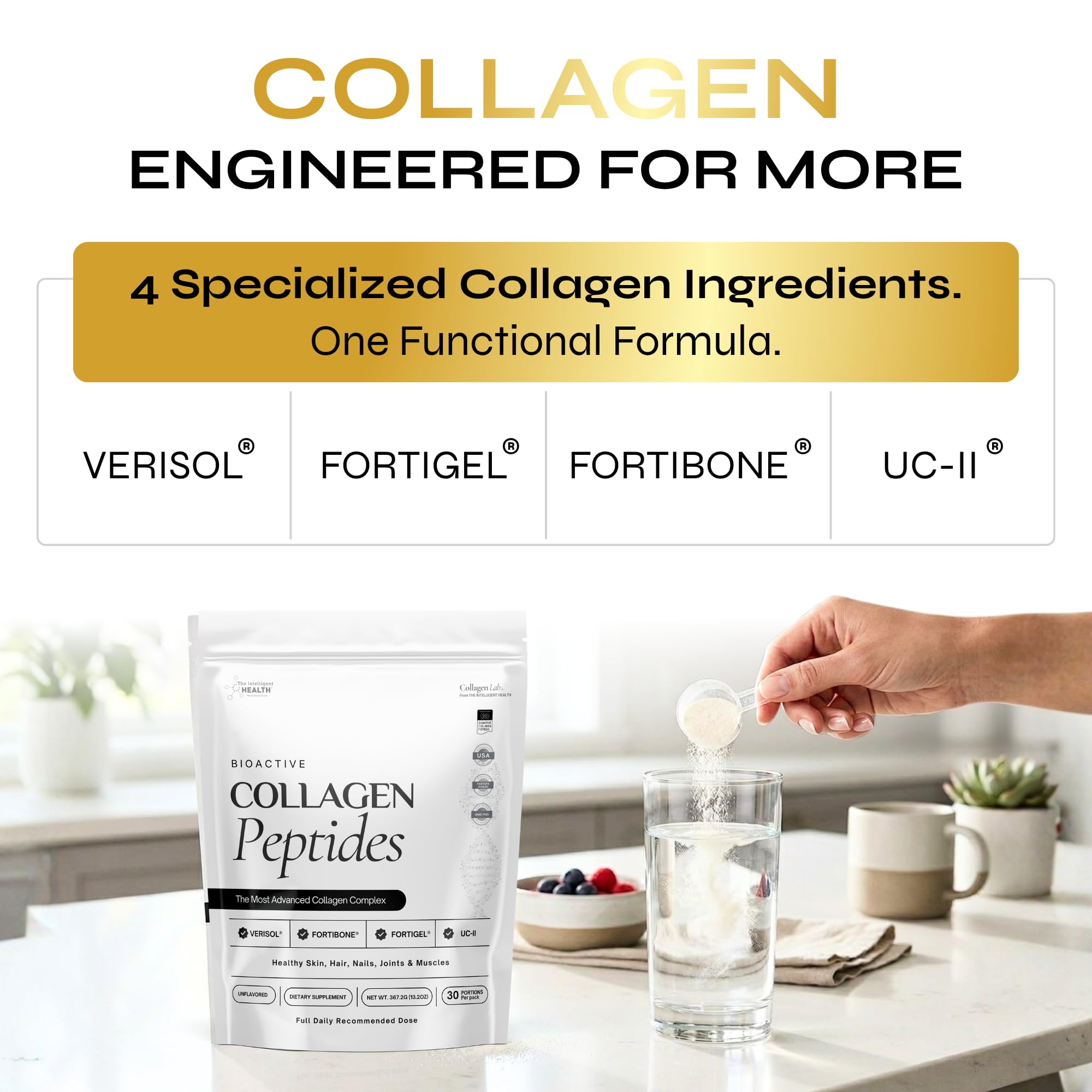 VERISOL®, FORTIBONE® & FORTIGEL®, Bioactive Collagen Peptides Powder — Amazon image 2