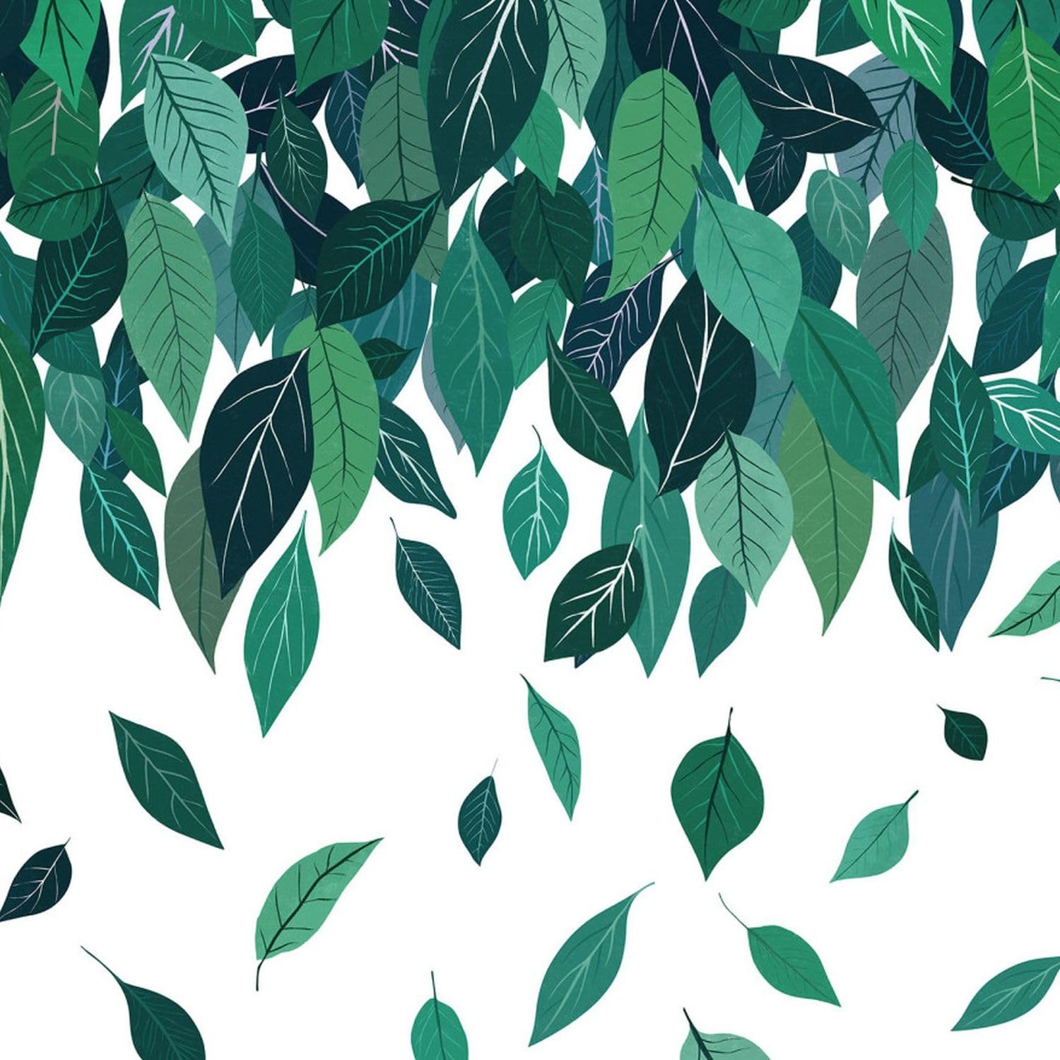Papier peint panoramique feuilles vert blanc Sanders & Sanders 350x250cm