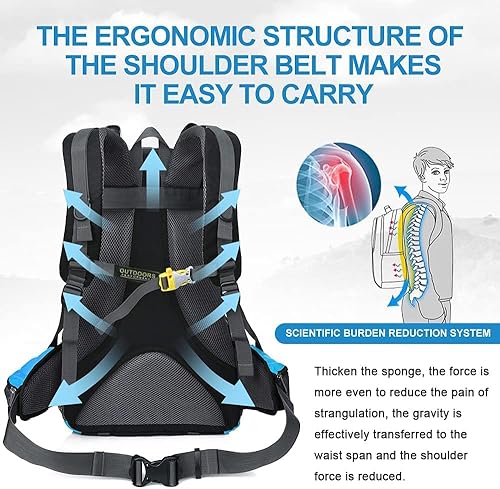 Miniatura 2 de INOXTO Mochila de senderismo ligera 35L40L Mochila de senderismo con cubierta impermeable para viajes Camping al aire libre Hombres y mujeres