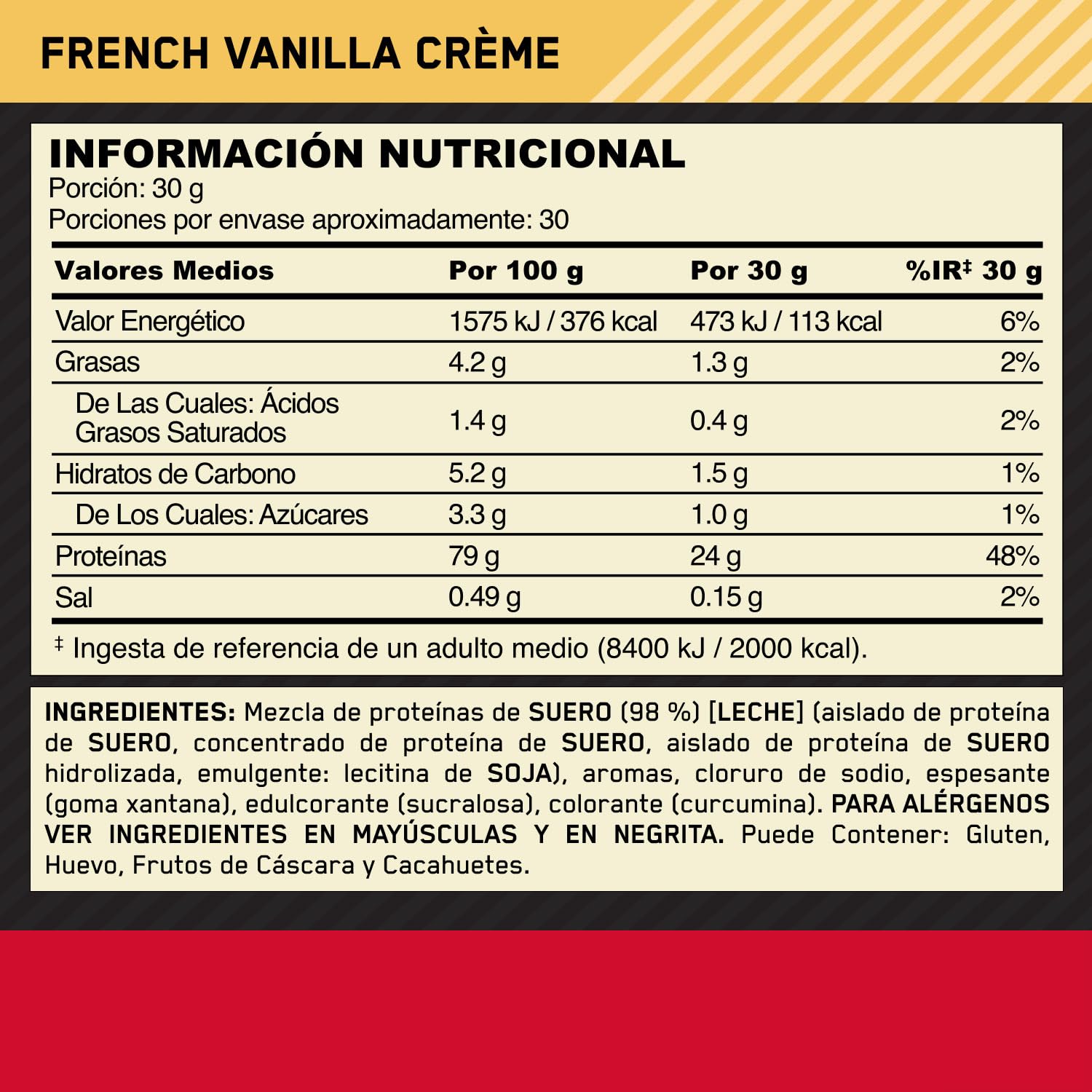 Optimum Nutrition Gold Standard 100% Whey Proteína en Polvo, 900g