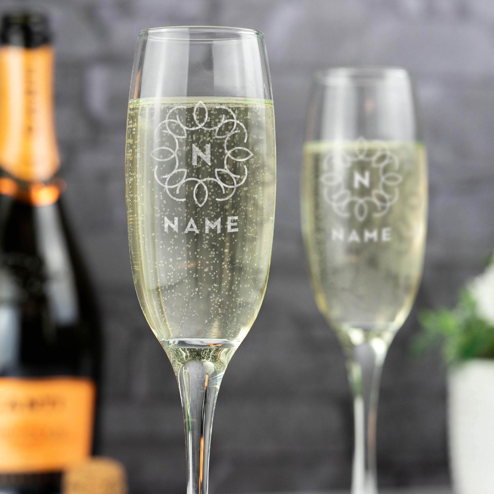So Bespoke Personalised Engraved Champagne Flute - Birthday Gift - for Her - Hen Party - Wedding Gift (Style 2)