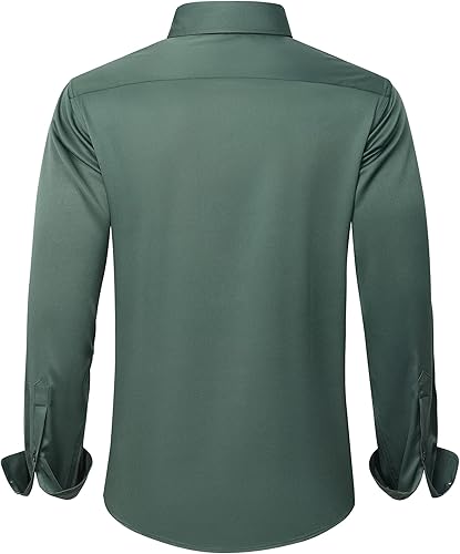 Miniatura 2 de J.VER Camisas de vestir para hombre, de manga larga, elásticas, sin arrugas, formal, para negocios, casual, con botones