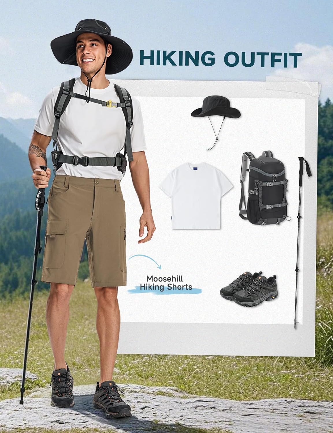 Moosehill Mens Cargo Hiking Shorts Lightweight Water Resistant for Casual Golf Work Tactical Fishing with 6 Pockets - Image 8